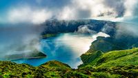 Azores Lagoa do Fogo in Fog