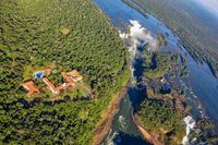 Iguassu Catarates Hotel and Falls Aerial View